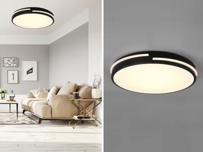 Immagine prodotto di Plafone LED rotondo TACOMA bianco e nero 24W, tonalità di bianco 2700 lm, metallo, dimensioni: 5,3 x 40 x 40 cm, IP20, RL