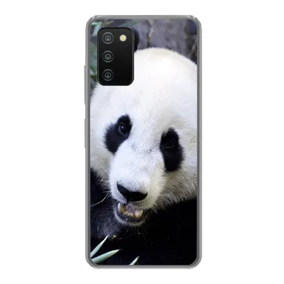 Produktbild von MuchoWow® Handyhülle Schutzhülle Hülle für Samsung Galaxy A03s Panda - Tier - Blätter Silikon Softcase Handy Hülle - Schutz