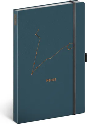 Image de Carnet de notes du zodiaque avec élastique ligné - Bloc-notes pour femmes filles hommes - Journal portable pour l'école et le travail (Poissons)