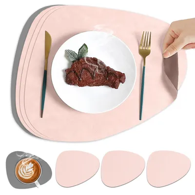 Platzset-Set 4er, doppelseitig, rutschfest, wasserdicht, 42x33 cm