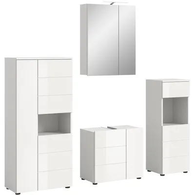 Produktbild von xonox.home 4 tlg. Badkombination Badmöbel-Set Badkombination Vira weiß 188x190cm