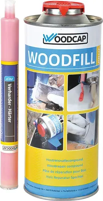 Produktbild von Woodfill Holz Reparaturspachtel Spachtelmasse, 2K Spachtel inkl. Härter beige