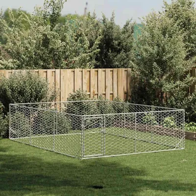 Immagine prodotto di vidaXL Cuccia per cani da esterno con porta 3x4x1 m Acciaio zincato