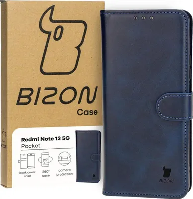 Produktbild von Bizon Case Pocket Flip Case für Xiaomi Poco X6 / Xiaomi Redmi Note 13 Pro 5G, Marineblau