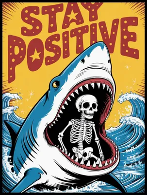 Produktbild von Plakat 60x80cm Motivationsaffirmation Retro Vintage Für das Wohnzimmer Stay Positive