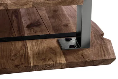 Produktbild von Couchtisch Baumkante 115 x 65 cm Akazie massiv + nussbaumfarben schwarz PATRICK
