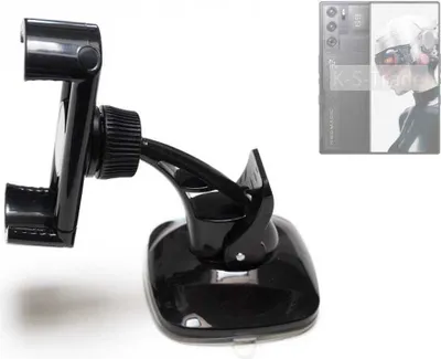 Produktbild von K-S-Trade kompakte Handy-Halterung Windschutzscheibe kompatibel mit Nubia Redmagic 9 Pro Armaturenbrett schwarz Autohalterung KFZ Halter