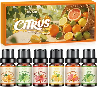 Obrázok produktu pre Sada esenciálnych olejov 6 x 10 ml, citrus, pre difuzér