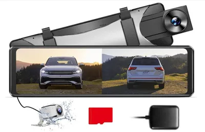Produktbild von AZDOME 11" Spiegel Dashcam mit Rückfahrkamera[2.5K, 170°Vorne+1080P, 150°Hinten] GPS, Super Nachtsicht, WDR, Loop-Aufnahme, G-Sensor, Einparkhilfe, Parküberwachung, 32G Micro SD-Karte (PG16S)