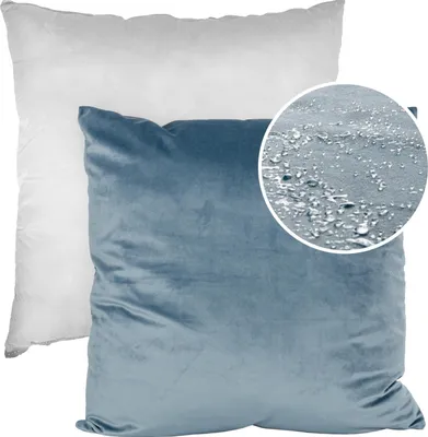 Produktbild von Dekokissen 60x60cm Kissenhülle mit Füllung Kissenbezug mit Reißverschluss Einfarbig Samt Uni Hellblau