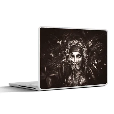 Produktbild von MuchoWow® Laptop Aufkleber Sticker Cover Frau - Schwarz - Weiß - Luxus 30x21 cm - Sticker für Laptop - Selbstklebend