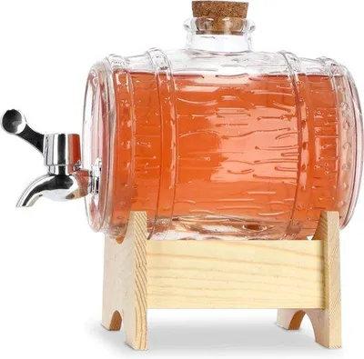 Produktbild von Transparentes 1-3 Litre Karaffenbehälter mit Holzfußplatte