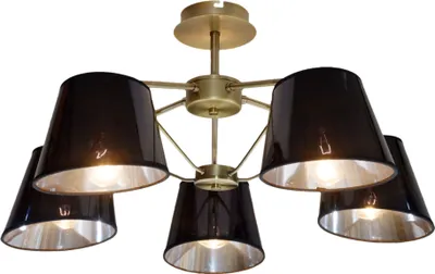 Immagine prodotto di Lampadario CORTEZ ottone-nero 5xE14x40W metallo, dimensioni: 29x66x66 cm, IP20, Candellux