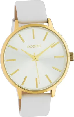 Produktbild von Oozoo Leder Damen Uhr C10611 Analog Quarzuhr Armband weiß Timepieces D2UOC10611