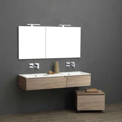 Immagine prodotto di Mobile bagno sospeso 150cm 2 cassetti rovere naturale | Valentina