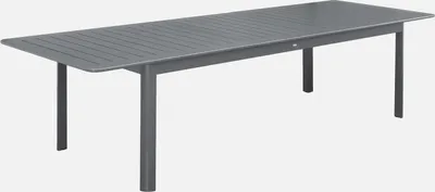 Produktbild von sweeek - Ausziehbarer Gartentisch aus Aluminium, 10 Plätze - Anthrazit