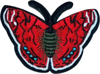 Produktbild von Schmetterling Rot Schwarz Applikation zum Aufbügeln