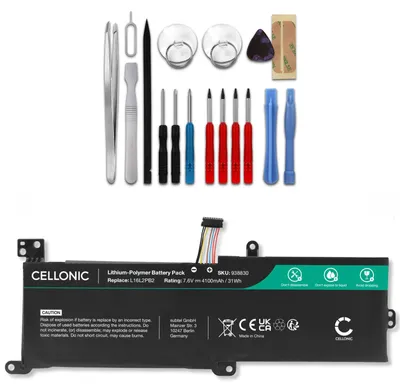 Produktbild von CELLONIC 1x Akku für Notebook Kompatibel mit Lenovo V15 ADA, V15 IIL, V320, L16C2PB1 - (4100mAh, 7.6V) + Werkzeug-Set