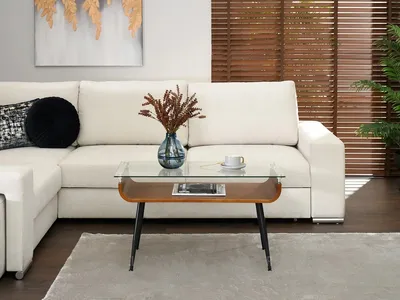 Image de Table basse EYMEN - noyer / noir