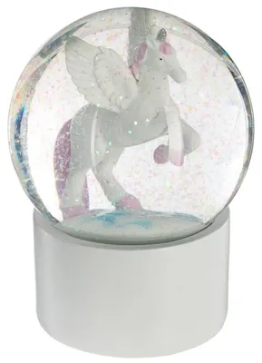 Productafbeelding van Sneeuwbol 'Eenhoorn' H16 cm - Decoratieve Glas-Sneeuwbol