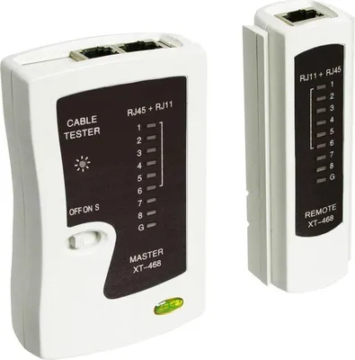 Produktbild von Leitungstester, Netzwerktester, Kabeltester für RJ11, RJ12, RJ45, ISDN, CAT5, CAT6