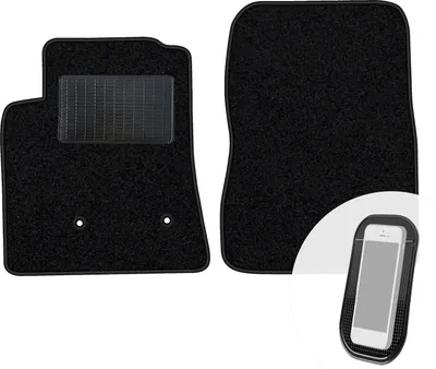 Produktbild von moto-MOLTICO Vorne Fußmatten Auto Velours Autoteppiche Schwarz Automatten Set 2-teilig passend für Mitsubishi Pajero 1994-1998 kurz