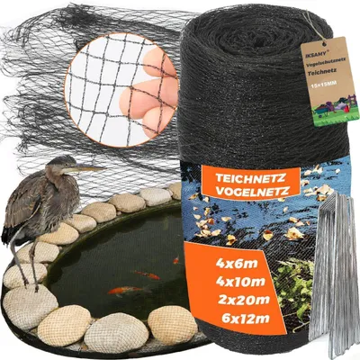 Produktbild von Vogelschutznetz Teichnetz 2x20m schwarz 20g/m² 15x15mm Maschenweite