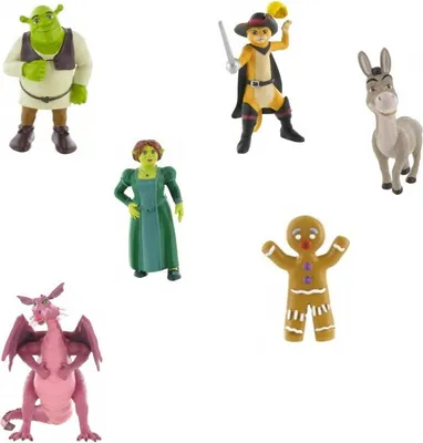 Produktbild von Comansi Shrek Sammel- & Spielfigur, grün, 9 cm, Kunststoff, 6 Teile, ab 3 Jahren