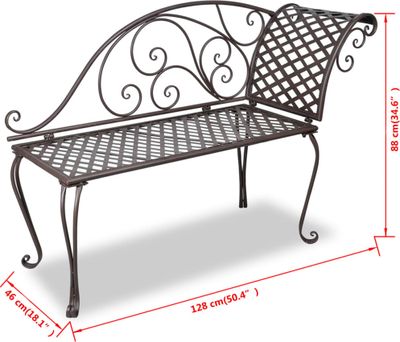 vidaXL Zahradní lehátko 128 cm Steel Antique Brown
