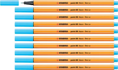 Produktbild von Fineliner - STABILO point 88 - Einzelstift - Neonfarbe, leuchtfarbenblau