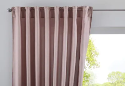 Vorhang mit verdeckten Schlaufen, blickdicht, Leinenoptik, taupe, 145x140 cm