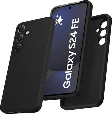 Image de Etui pour Samsung Galaxy S24 FE Etui en silicone liquide souple, antichoc, noir