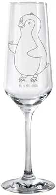 Produktbild von Mr. & Mrs. Panda Glas Pinguin Marienkäfer - Transparent - Geschenk, Sektglas mit Gravur, Schaumweinglas, Kleine Wunder, Liebe, Pinguine, Champagnerglas, Lebensfreude