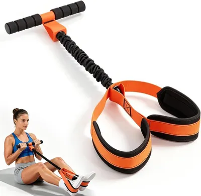 Produktbild von Bauchtrainer, Pedal-Widerstandsband mit Griff, für Zuhause
