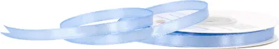 6mm breites, 25m langes, einseitig glänzendes hellblaues Satinband auf Rolle. Perfekt für Bastelprojekte und Geschenkverpackungen