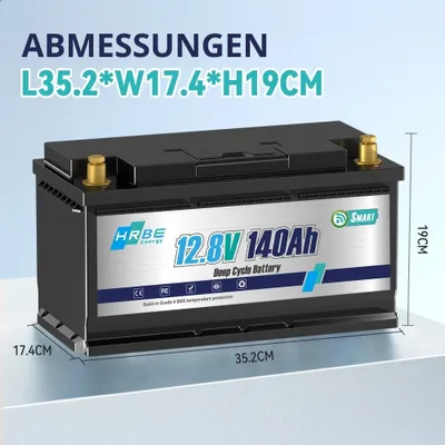 Produktbild von 12V 140Ah LiFePO4 Akku mit Bluetooth & 100A BMS – 1792Wh für Solar & Wohnmobil