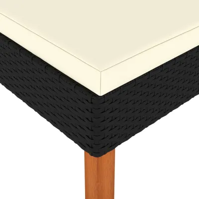 Produktbild von Möbel Fußhocker Poly-Rattan und Massivholz Eukalyptus - 60x60x32 cm Top3977763