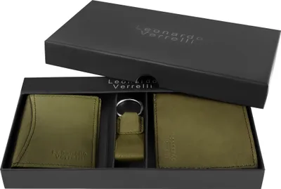 Produktbild von Leonardo Verrelli Geschenkset mit Geldbörse, Schlüsselanhänger und Kreditkartenmäppchen