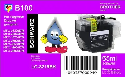 Produktbild von LC3219XLBK - schwarz - Dr. Inkjet Ersatzdruckerppatrone mit 3.000 Seiten Druckleistung nach ISO