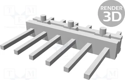 Productafbeelding van 2x Stekkers, rechte uitvoering, mannelijk, PIN: 6, MODU MOD II, THT 825433-6, stekkerstroken