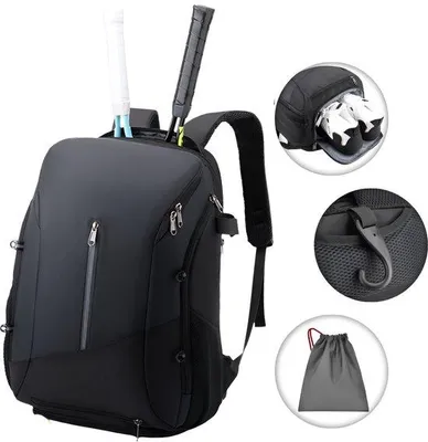 Produktbild von CarryQuest® Tennisrucksack - Fußballrucksack - Basketballrucksack - Tennisschläger - Großer Stauraum - Schuhfach - Tennis Rucksack - Pickleball - Squash - Padel - Tennistasche