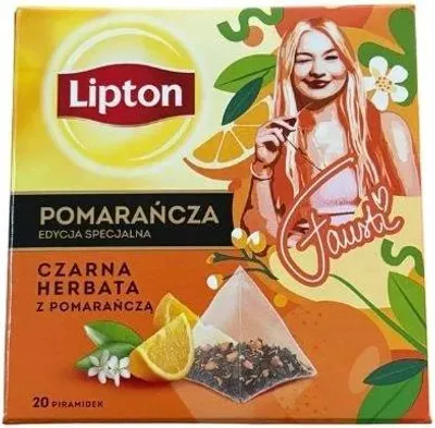 Obrázek produktu pro Lipton Černý čaj s pomerančem 20 pyramidek 34g