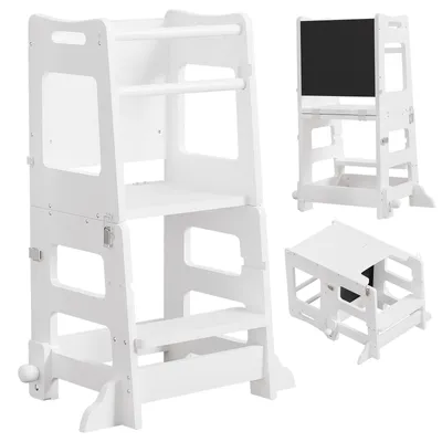 Produktbild von Lernturm für Kinder 2 höhenverstellbaren Stufen & verstellbar zum Kindertisch inkl. Kreidetafel