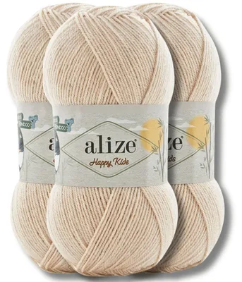 Productafbeelding van Alize 3x 100g Happy Kids garen, effen kleur, geschikt voor haken en breien (743)