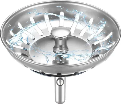 Produktbild von Universal Abflussstopfen mit Sieb 80mm, Edelstahl Spülbecken Abflusssieb für Küche