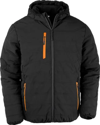 Produktbild von Result Genuine Recycled - "Compass" Steppjacke für Herren PC4629 (L) (Schwarz/Orange)