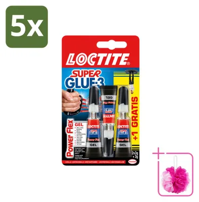 Produktbild von 5 x Loctite Power Flex Sekundenkleber - 3 x 3 g - Sparpackung - 5 Stücke