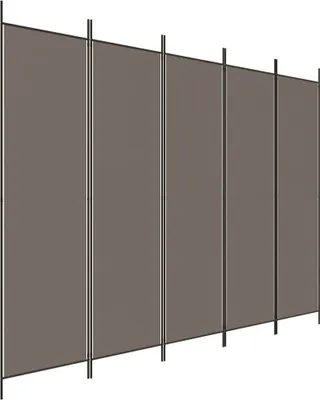 Zdjęcie produktu dla vidaXL 5-częściowy parawan antracytowy 250x220 cm tkanina