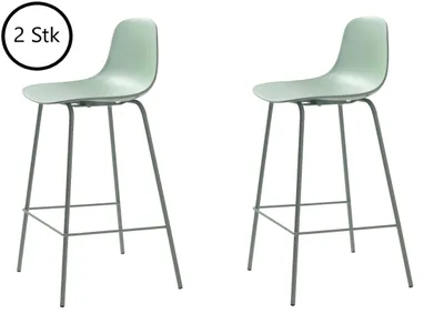 Zdjęcie produktu dla Barhocker >WHITBY< (2er Set) (B/H/T: 47x93x48 cm) in Grün aus Grün - 47x93x48cm (BxHxT)