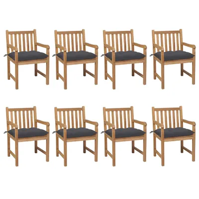 Produktbild von VidaXL 3073073, Terrasse, Gepolsterter Sitz, Teak, Anthrazit, Polyester, 580 mm